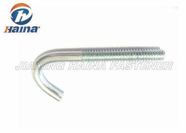 White Color Custom Fasteners J Hook Bolts M6 M8 M16 Metric Thread 12 - 1000mm