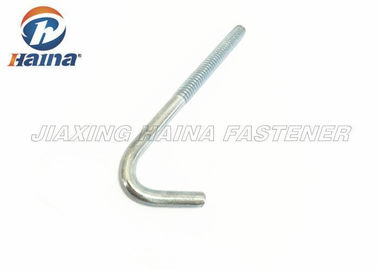 Carbon Steel J Type Foundation Anchor Bolt Zinc Plated For Electronic Products