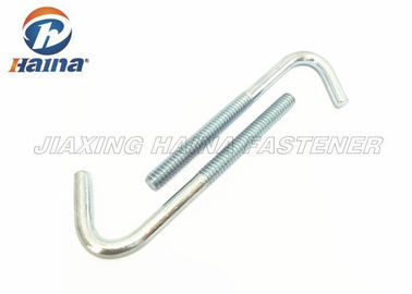 Carbon Steel J Type Foundation Anchor Bolt Zinc Plated For Electronic Products