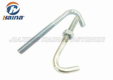 Carbon Steel J Type Foundation Anchor Bolt Zinc Plated For Electronic Products