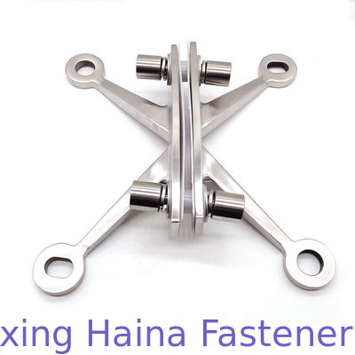 SS316 SS304 मिरर स्टेनलेस स्टील 316 चार शस्त्र परदा दीवार फिटिंग