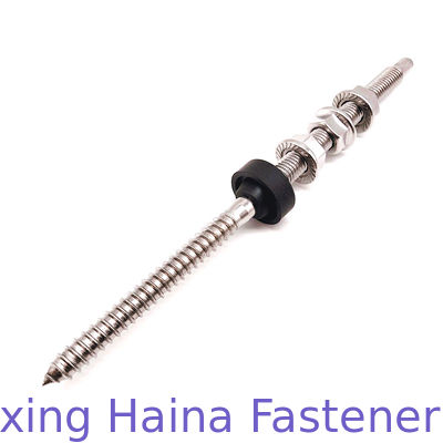 एसएस 304 एम 10 200 मिमी 250 मिमी हैंगर बोल्ट 3 निकला हुआ किनारा नट के साथ